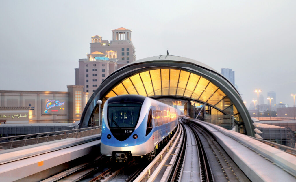 Dubai's Public Transport pictured the train and railway