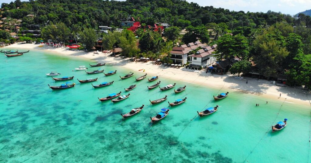 Image of Koh Life beach in Thailand from Ariel.