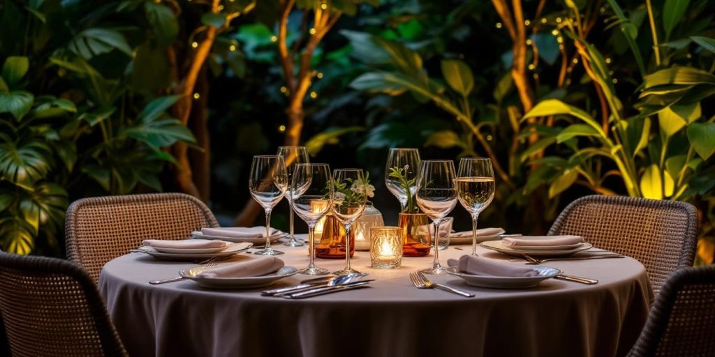 Elegant dining setup in Chiang Mai's fine restaurant.