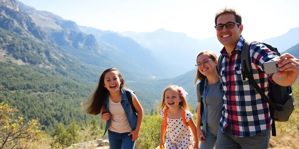 Family enjoying a scenic outdoor adventure together.